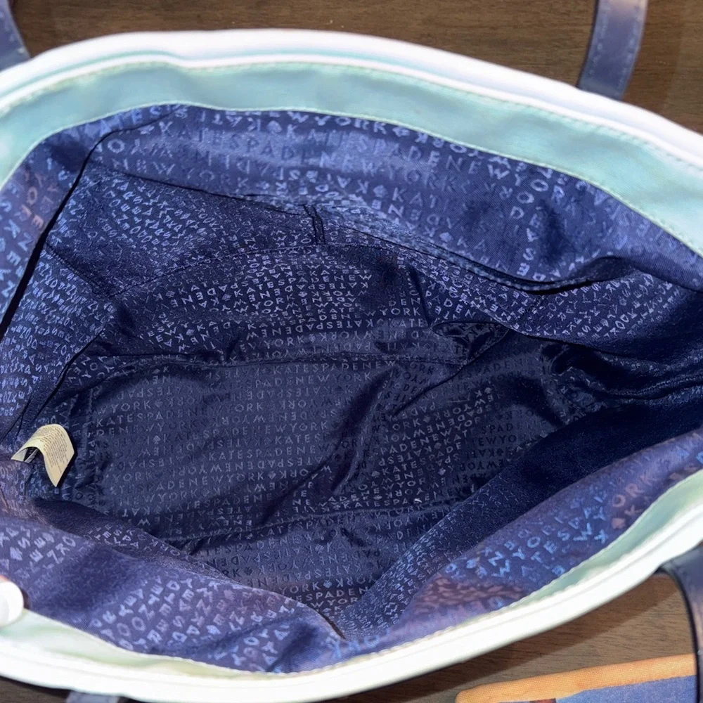 Kate Spade I Need A Vacation Blue and Green Tote Bag Set - Picture 4 of 16